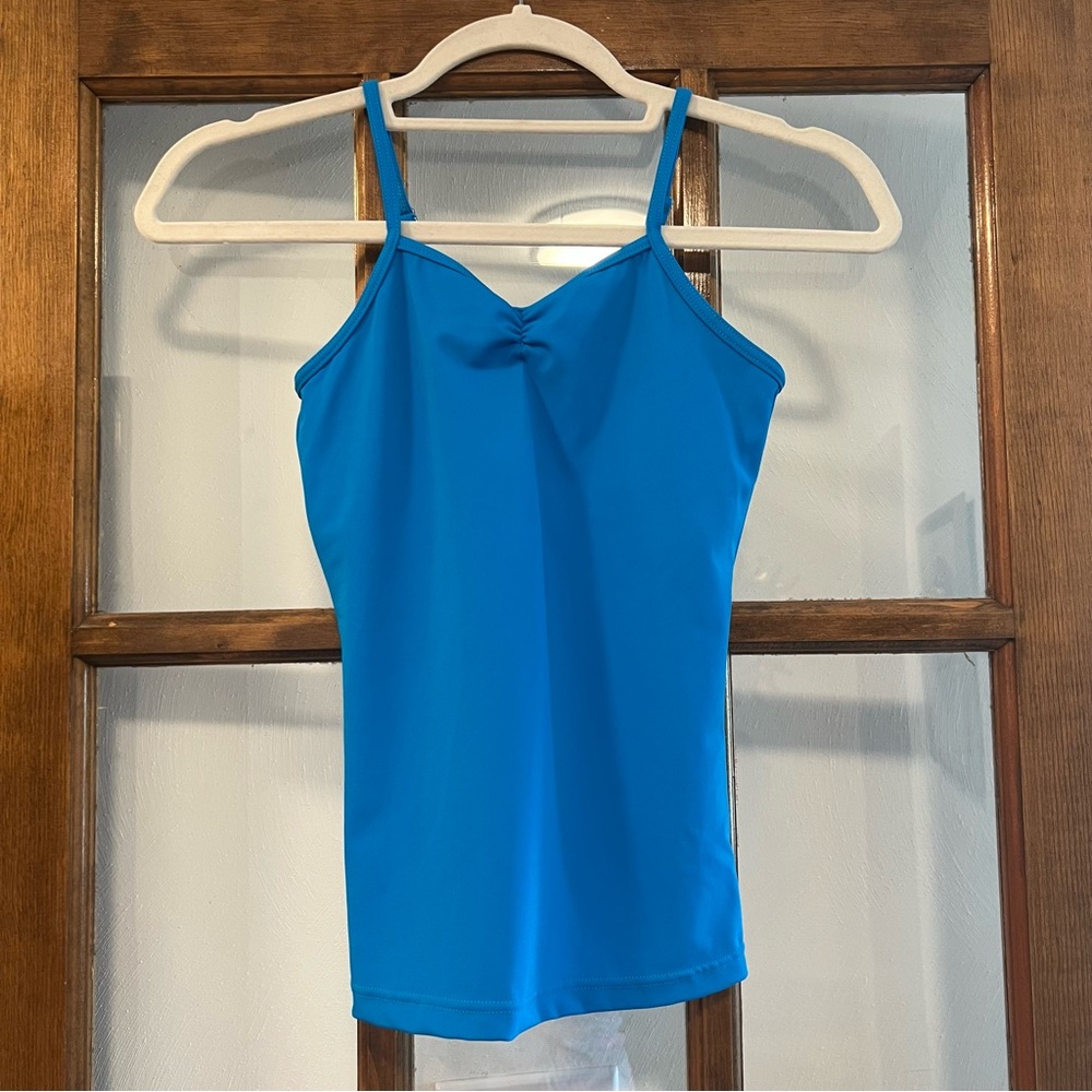 Balera Dancewear Camisole Pinch Front Tank Top Peacock Blue Child L